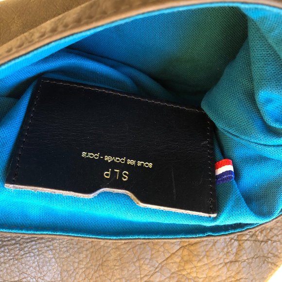 Sous les Pavés Paris SLP Green Lambskin Handbag Crossbody Web Strap Bronze Cat - Picture 11 of 15